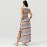 Bria ZigZag Stripe Long Dress