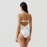 Lucca Cream Ribbed Swimsuit