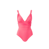 Panarea Coral Ruched V Neck Swimsuit