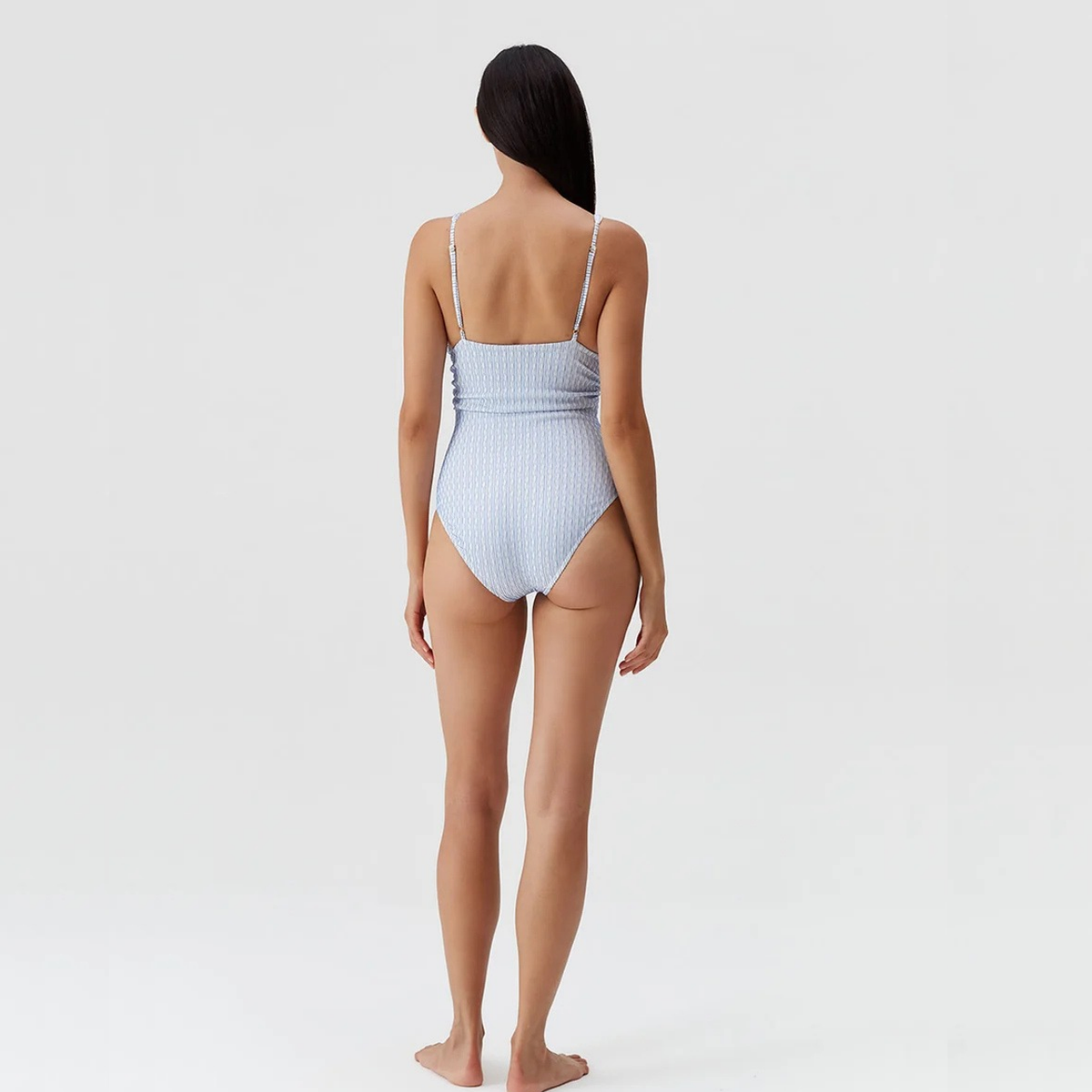 Panarea Ruched V Neck Swimsuit in Ripple