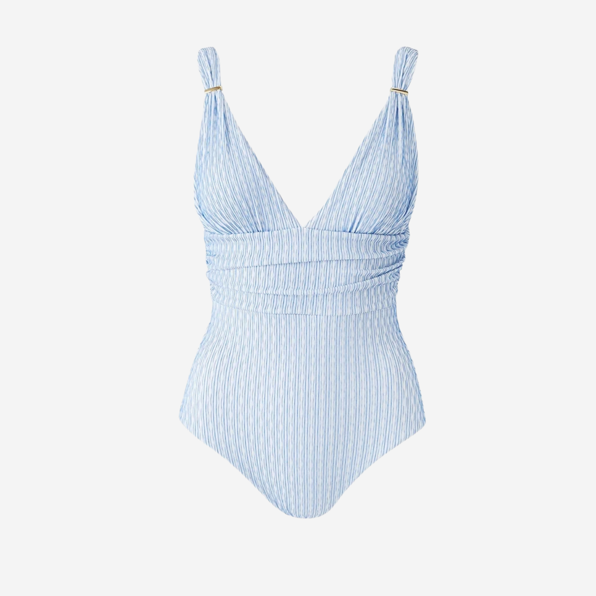 Panarea Ruched V Neck Swimsuit in Ripple