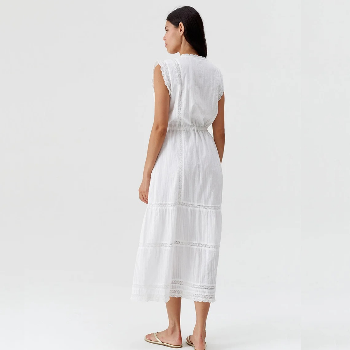 Raffie Dress in White