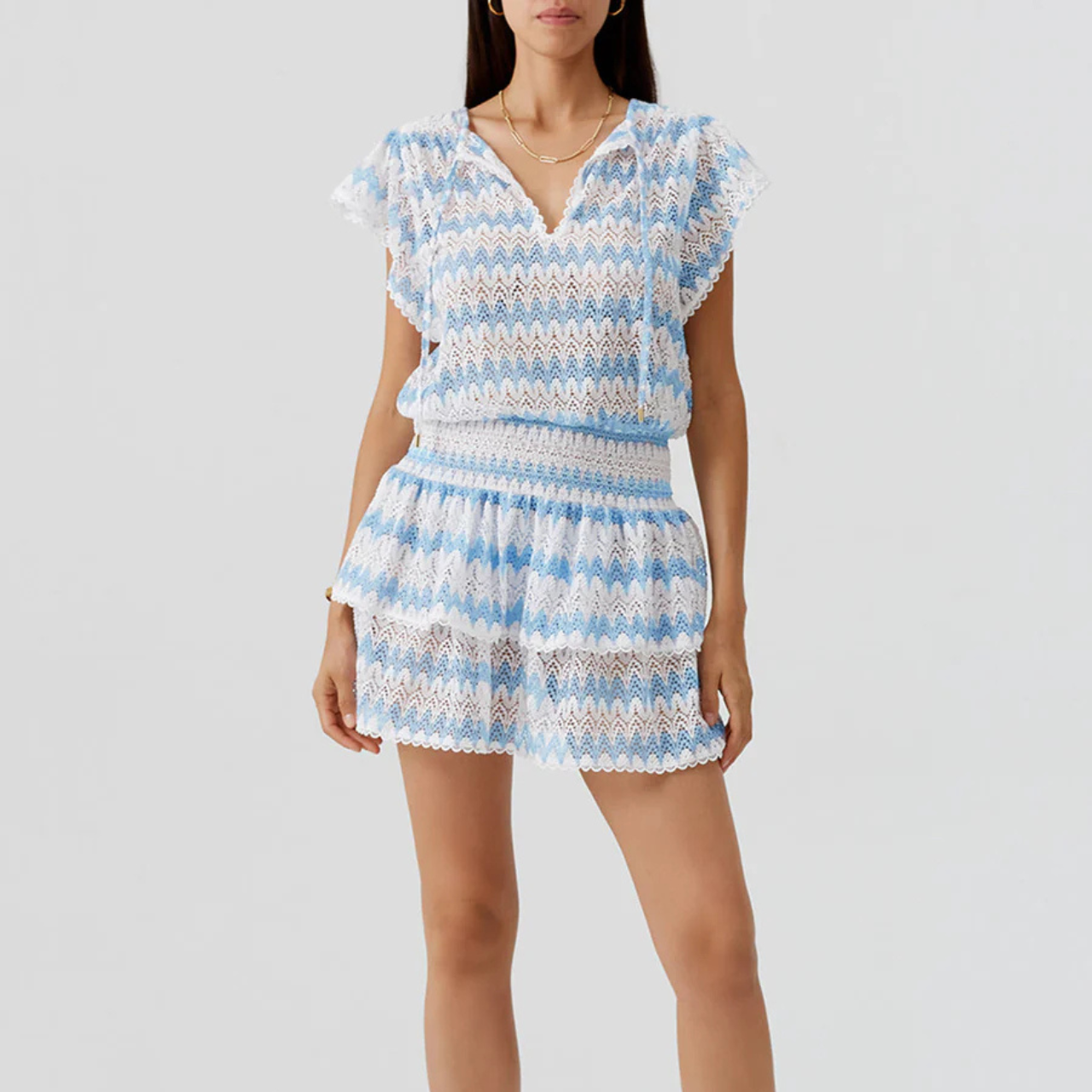 Remi White/Oasis Short Knit Dress