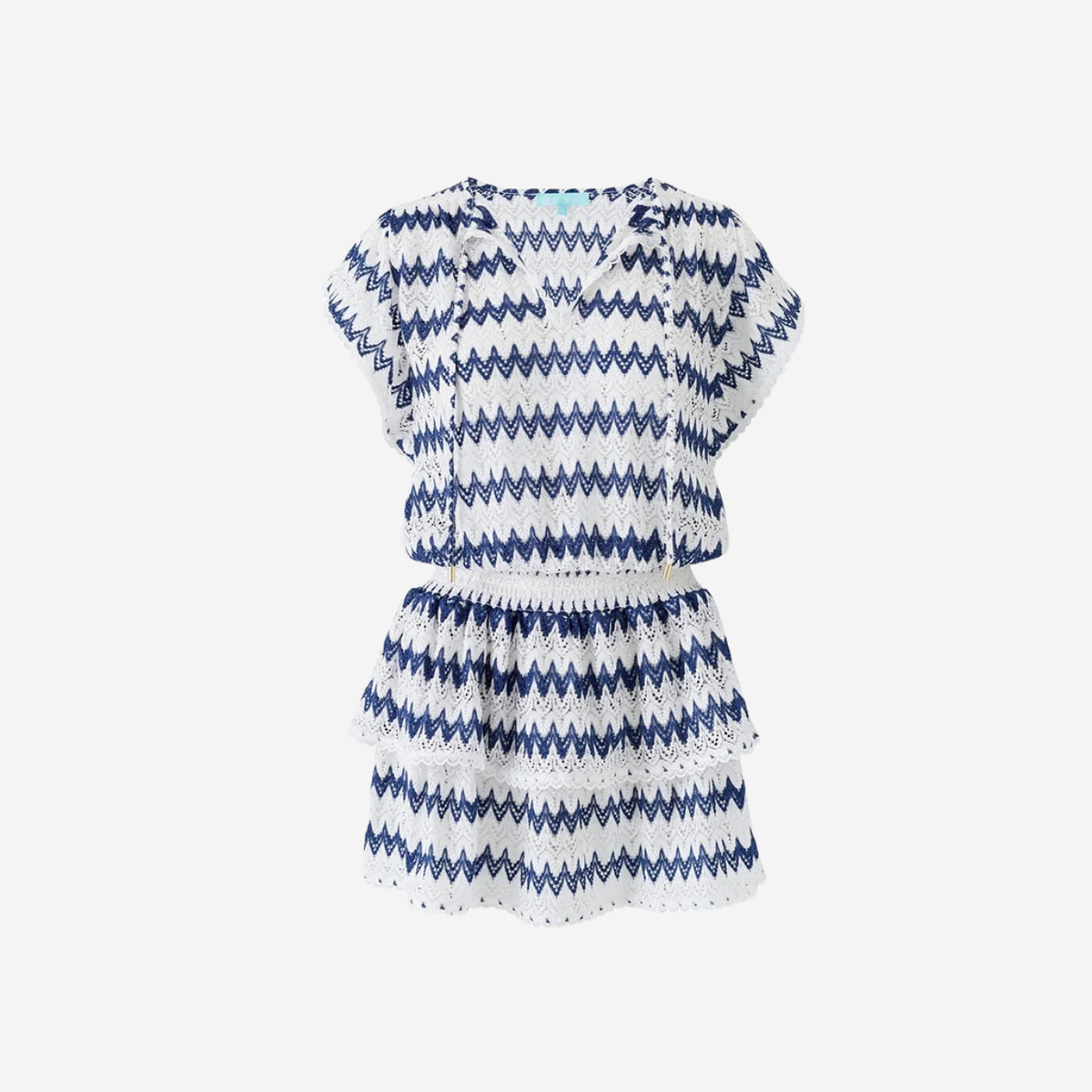 Remi White/Marine Short Knit Dress