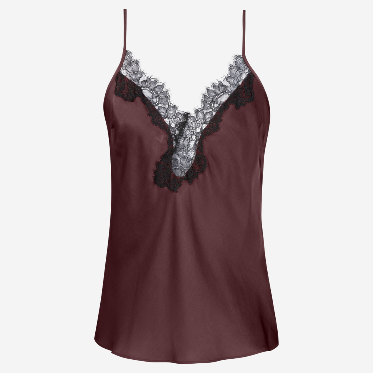 Serie Poetry Luxury Cami Pyjama Set in Hot Maroon