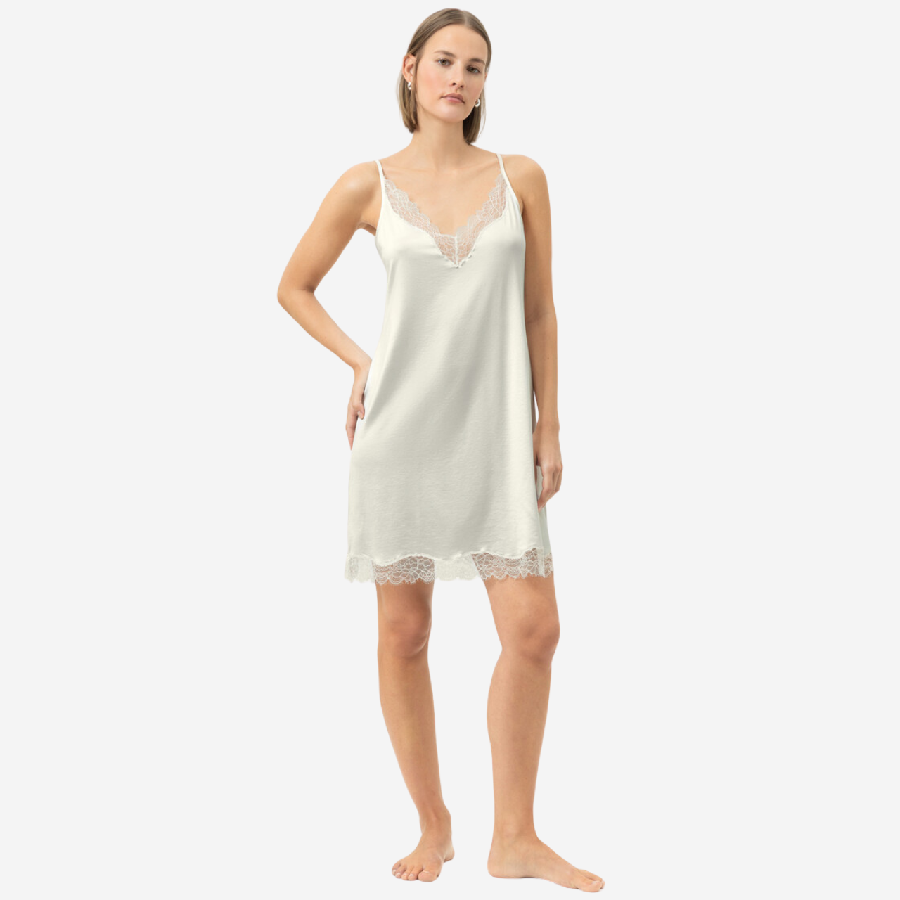 Mey Pure Shine Lace Nightie in Champagne