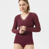 Serie Wool Expressive Long Sleeve Top in Boysenberry