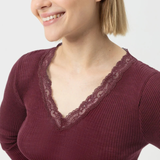 Serie Wool Expressive Long Sleeve Top in Boysenberry