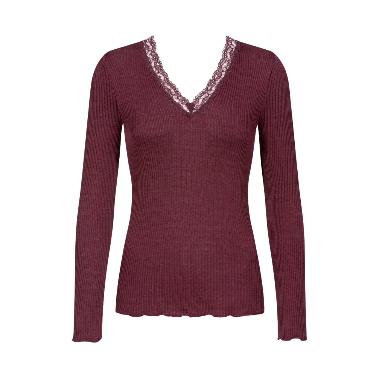 Serie Wool Expressive Long Sleeve Top in Boysenberry