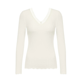 Serie Wool Expressive Long Sleeve Top in Oatmilk
