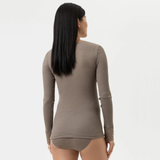 Serie Wool Love Long Sleeved V-Neck Top in Deep Taupe