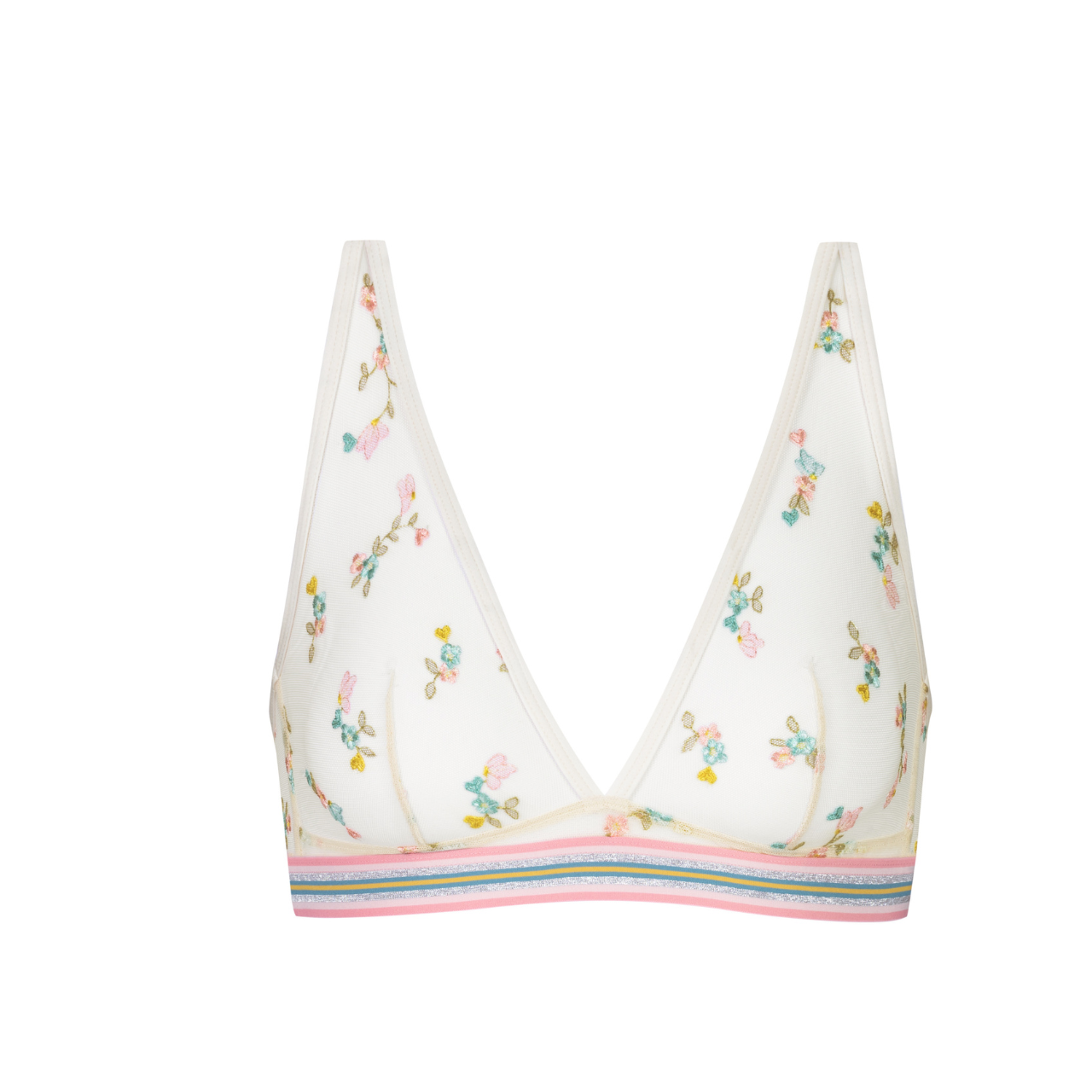 Serie Poetry Flowery Triangle Bra In Almond Milk