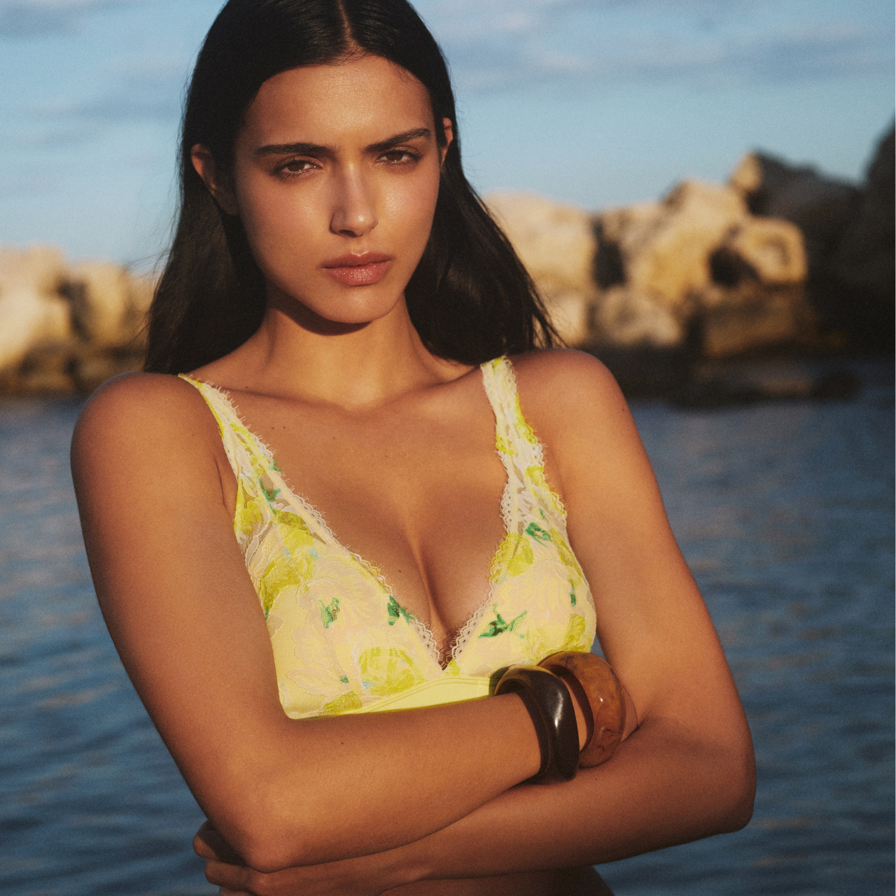 Serie Poetry Vogue Triangle Padded Bra in Sunny Honey