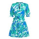 Blue Lagoon Long Sleeve Ruffle Dress