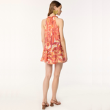 Mini Dress Cleo in Red Seaweed