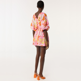 Short Jumpsuit Chantal in Pink Macro Lilium