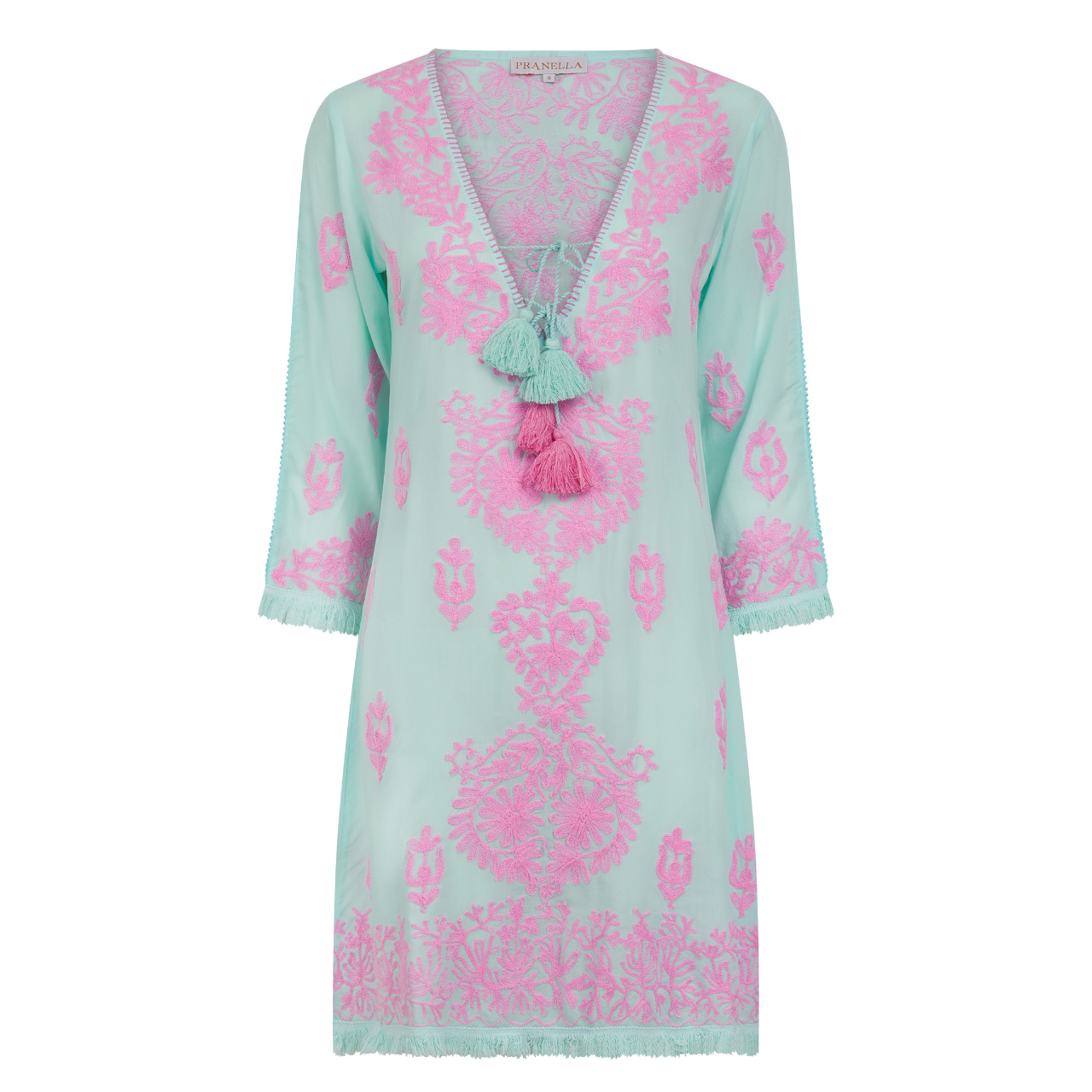 Aggie Dress in Mint/Pink