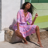 Amar Lilac/Neon Peach Dress