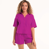 Shiny Basics Kitts Shirt in Passion Pink