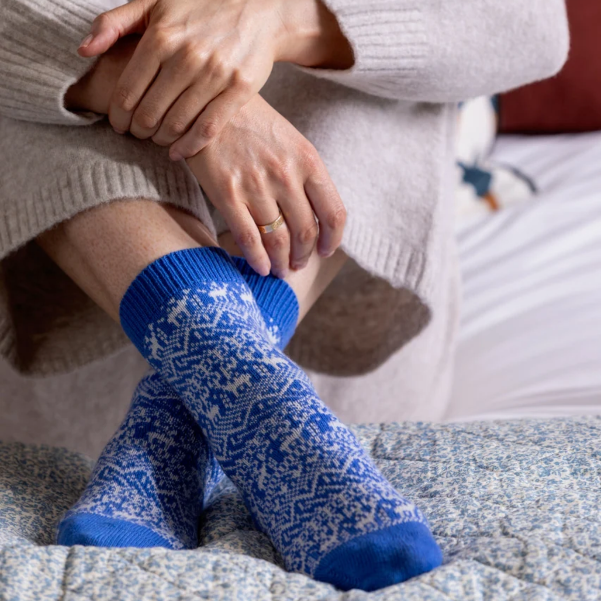 Reindeer Bed Socks