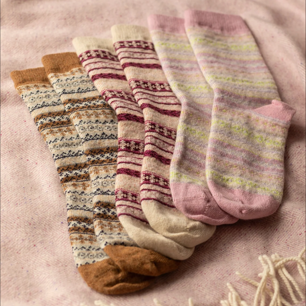 Multi-Coloured Fairisle Socks