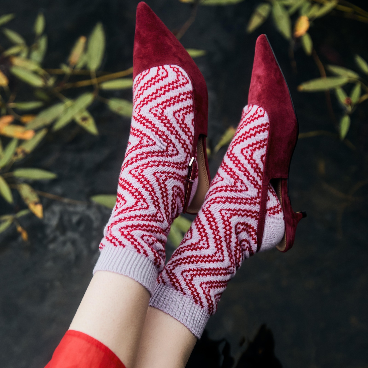 Swirly Cashmere Bed Socks