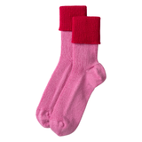 Contrast Turnover Cashmere Bed Socks