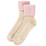 Contrast Turnover Cashmere Bed Socks