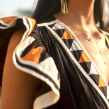 Tricolour Mini Poplin Short Dress