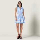 Vixeen Dress in Simply White/Blue