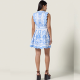 Vixeen Dress in Simply White/Blue