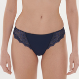 Caresse Tanga in Ink Blue