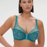 Delice Plunging Underwired Bra in Atoll Blue
