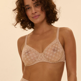 Plume Moulded Plunge Bra in Peau Rose