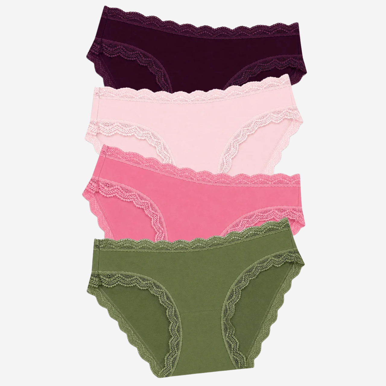 The Original Knicker Four Pack in Black Cherry & Olive