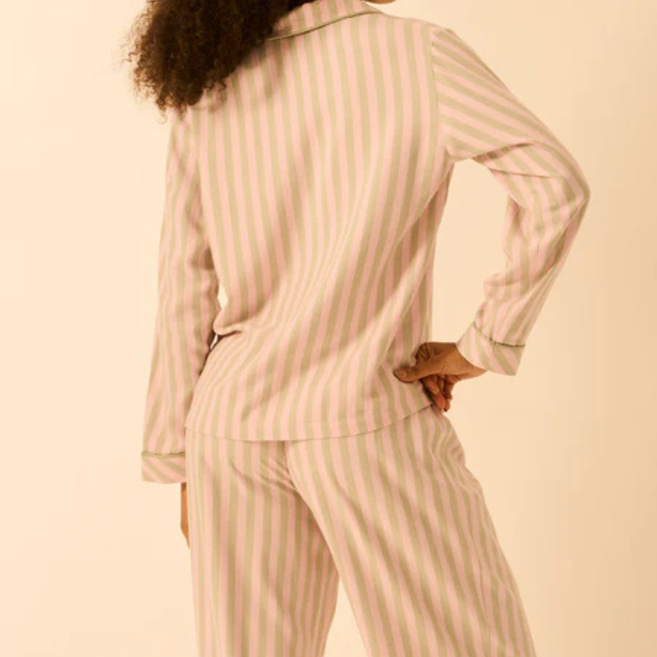 Long Pyjama Set - Eucalyptus Stripe