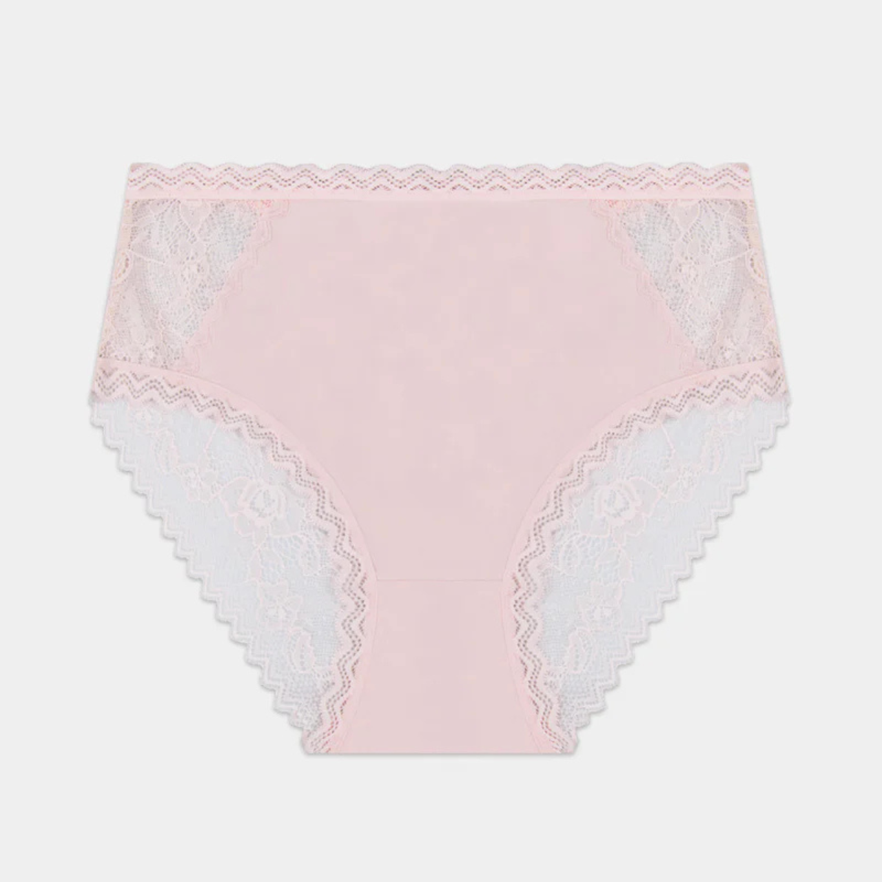 Eco Lace High Rise Knicker in Pale Pink