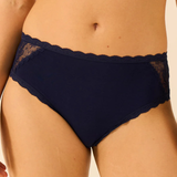 Eco Lace High Rise Knicker in Navy