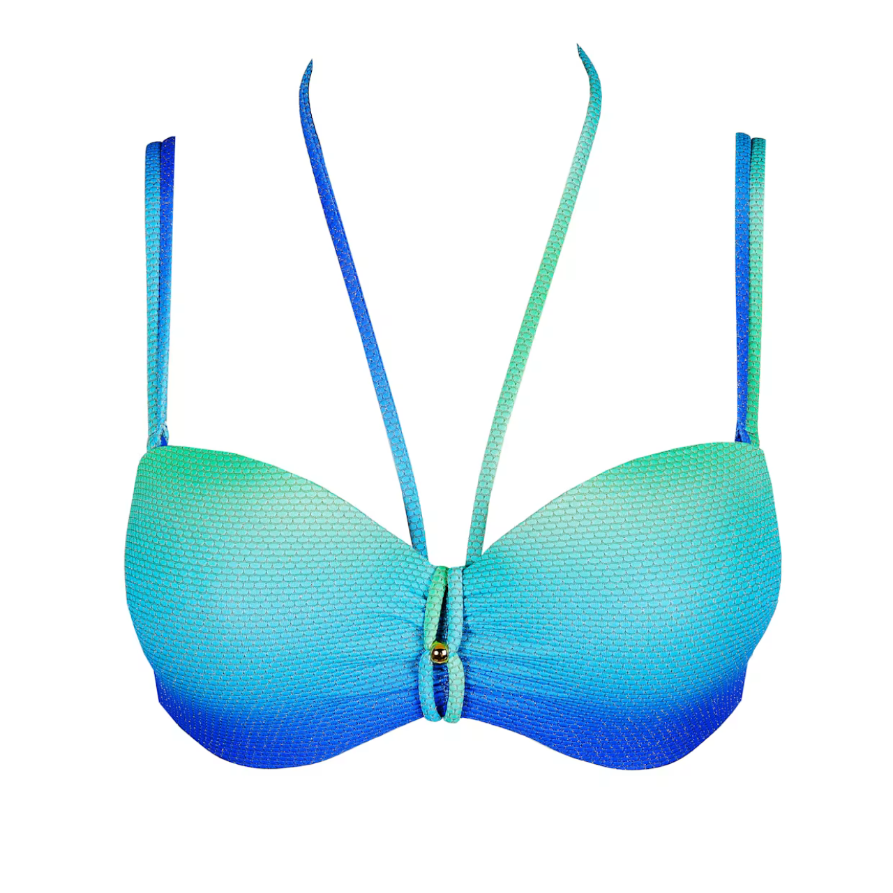 Nusa Dua Padded Strapless Bikini Top in Seascape