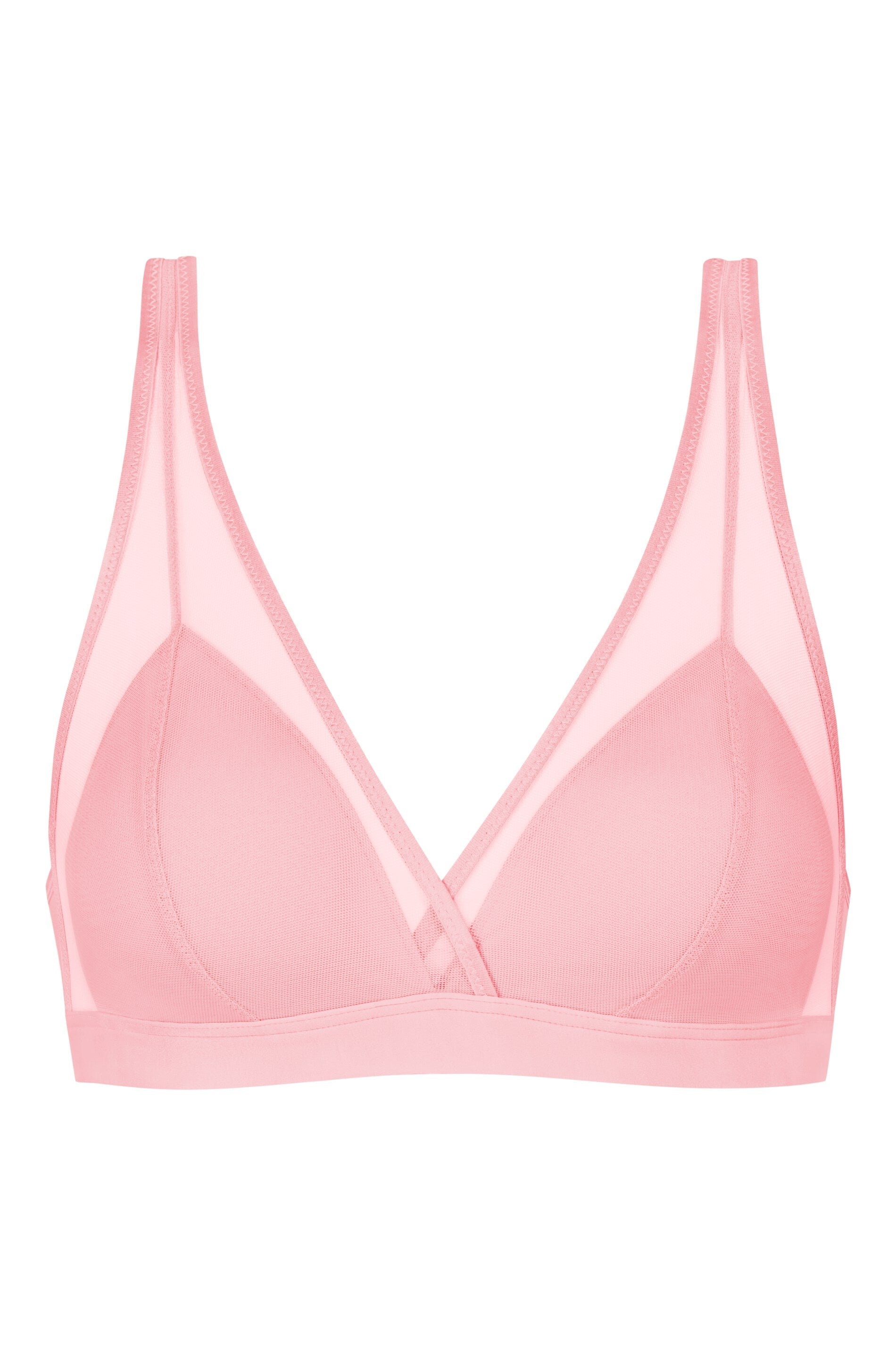 Series Poetry Almost Sheer Triangle Padded Bra in Pink Nectar