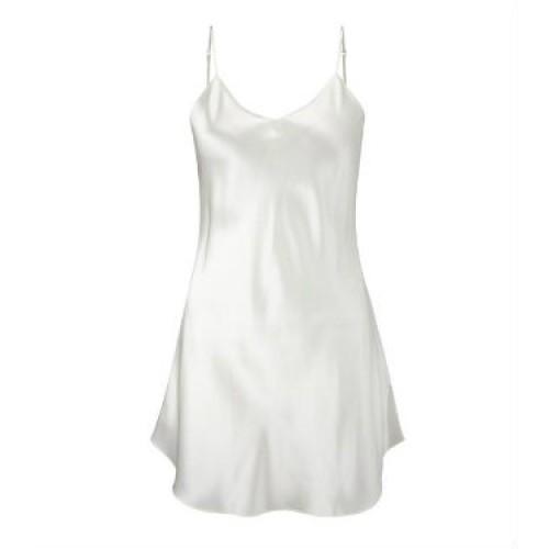 Luna di Seta, silk, chemise, nightdress, slip, thin spaghetti straps, adjustable, v neck line, Caroline Randell, Parisienne slip, black, ivory, beige, champagne, sahara,