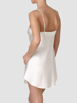 Luna di Seta, silk, chemise, nightdress, slip, thin spaghetti straps, adjustable, v neck line, Caroline Randell, Parisienne slip, black, ivory, beige, champagne, sahara,