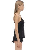 Luna di Seta, Shorty, culotte, nightwear, silk, sahara, nude, beige, ivory, black, silk shorty, Caroline Randell