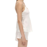 Luna di Seta, silk, camisole, cami, top, thin spaghetti straps, adjustable, v neck line, Caroline Randell, ivory, black, beige, sahara, champagne, basic, silk.