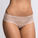 Simone Perele, Caresse, lacey seamless, short, hot pant, knicker, full lace back and front, in peau rose, beige, nude