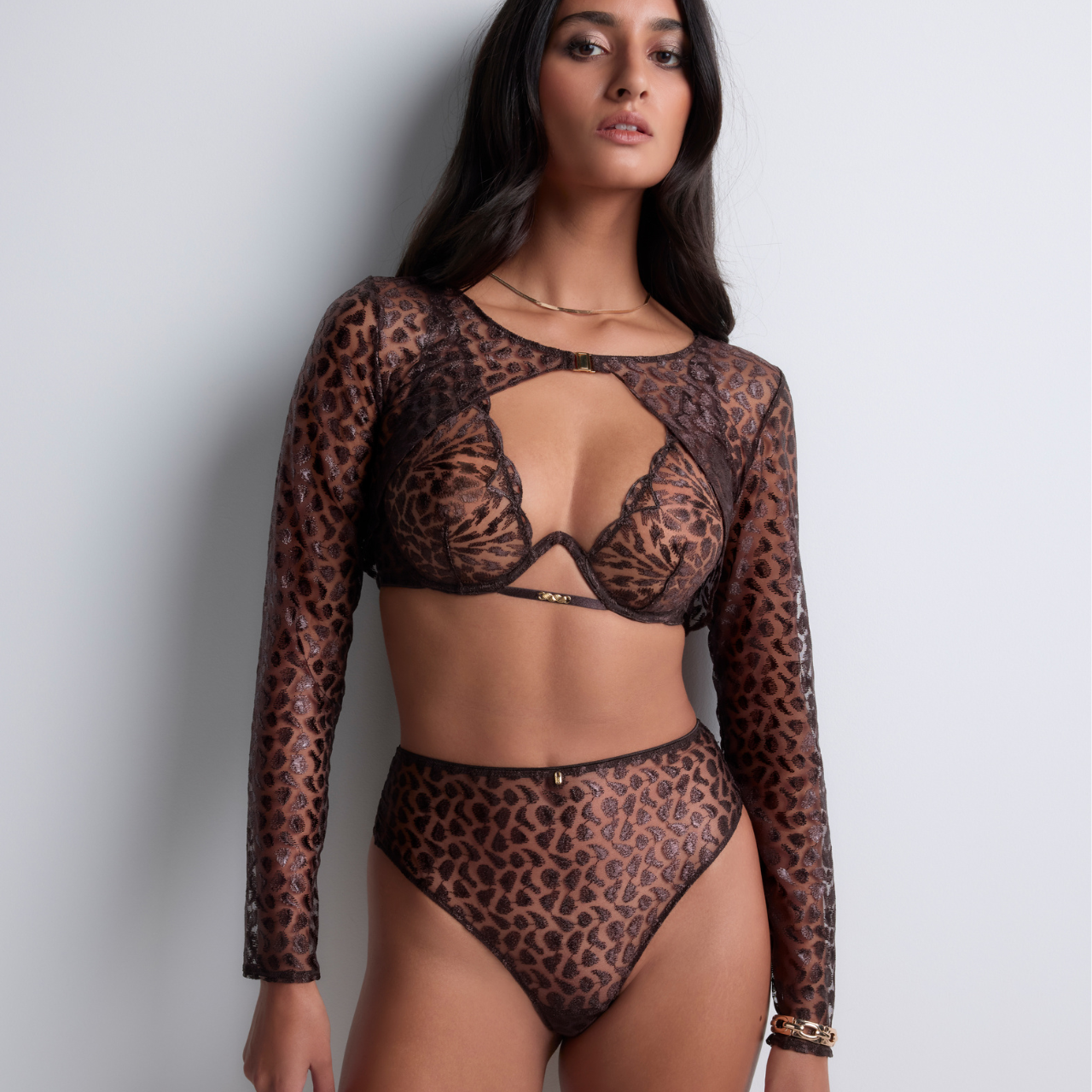 Crazy in Love Bolero in Satin Brown