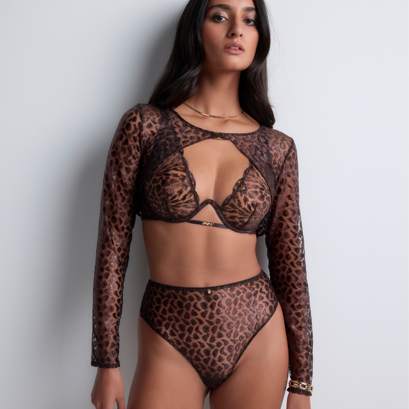 Crazy in Love Bolero in Satin Brown