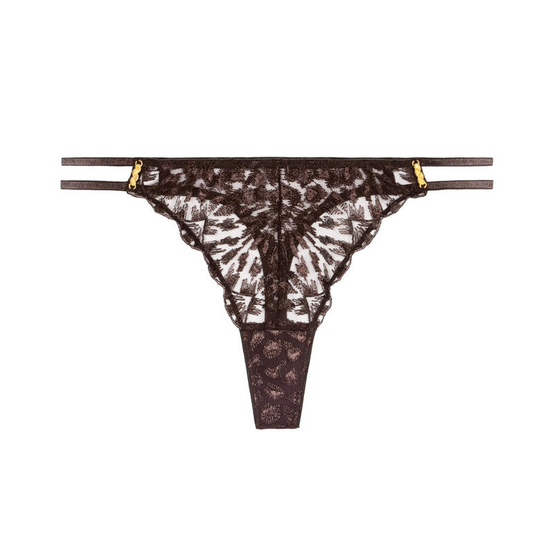 Crazy in Love Tanga in Satin Brown