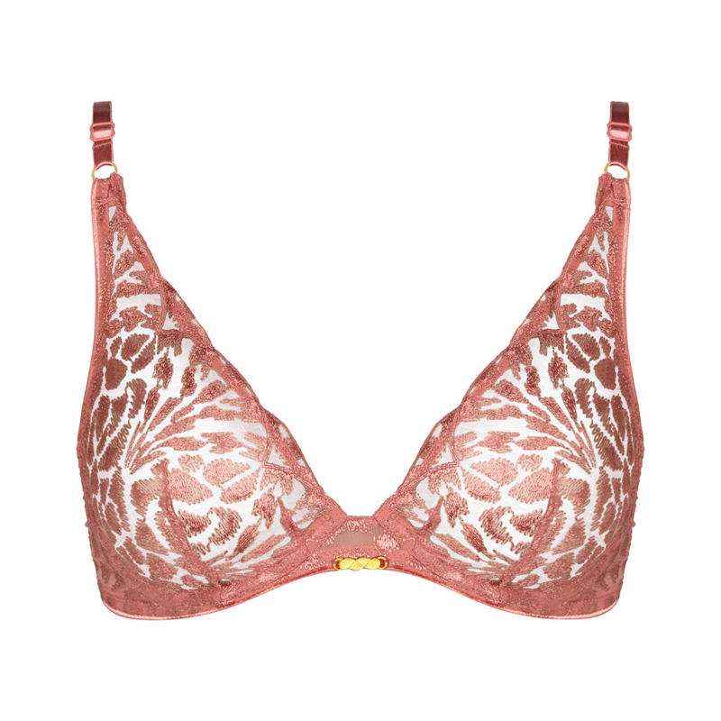 Crazy in Love Underwired Triangle Bra in Warm Pink