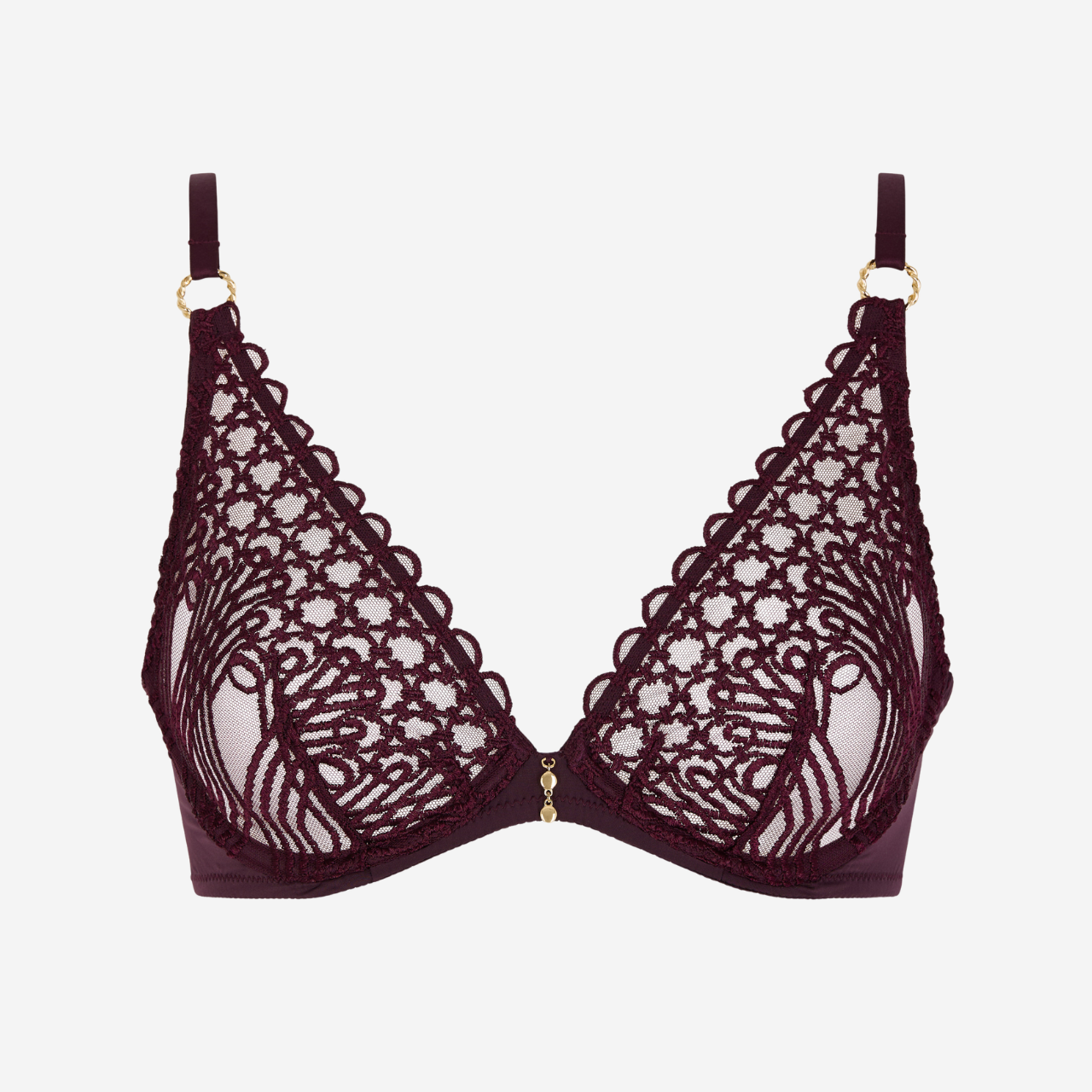 Éloge Du Désir Underwired Triangle bra in Deep Berry